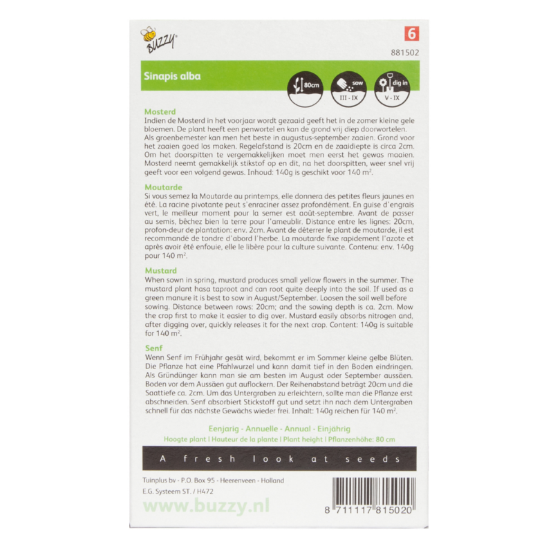 Buzzy® Groenbemester Gele Mosterd