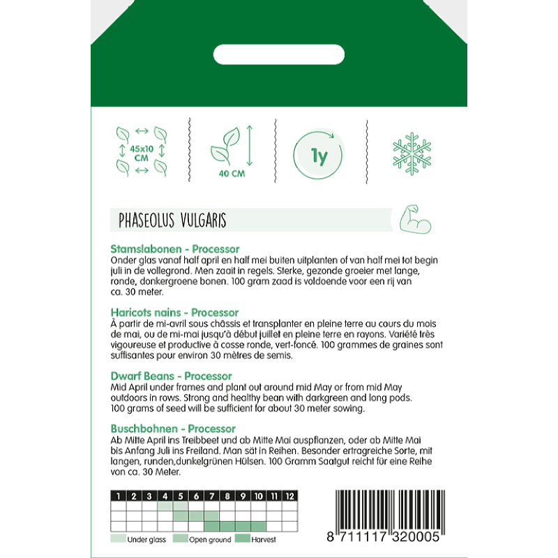 HT Stamslabonen Processor, zonder draad, 100g