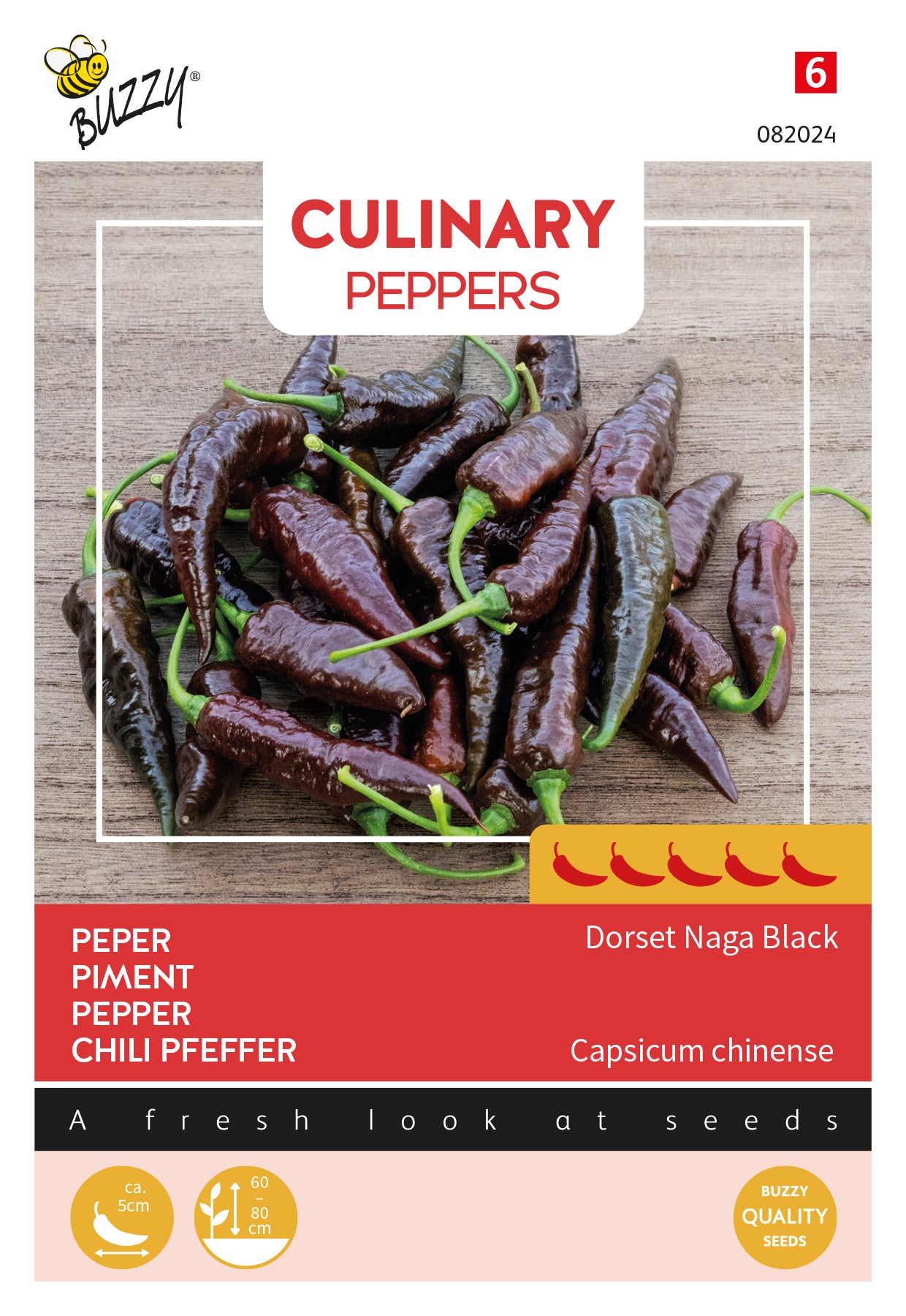 Buzzy® Culinary Peppers Dorset Naga Black