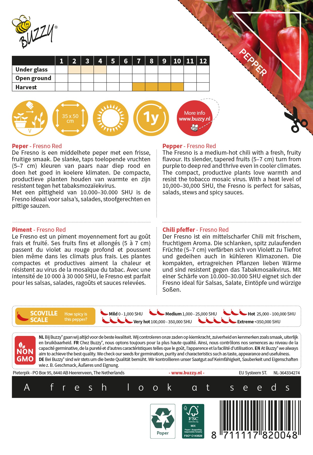 Buzzy® Culinary Peppers Fresno Red